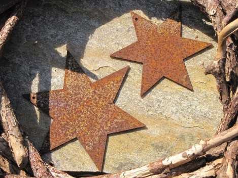 Preview: Edelrost Stern zum Hängen, 6-zackig