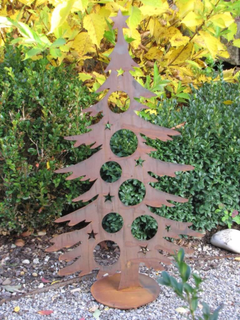 Edelrost Dekotanne für Christbaumkugeln
