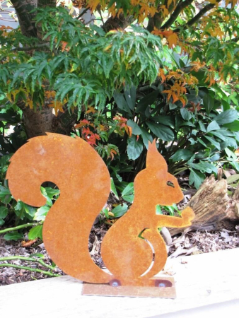 Edelrost Eichhörnchen auf Platte