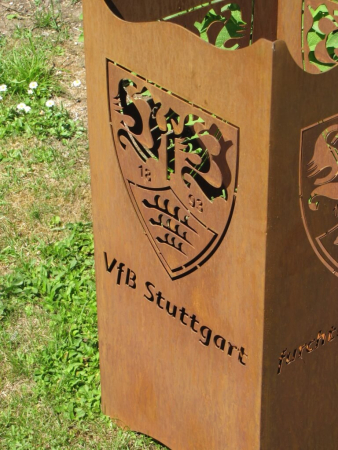 Preview: VFB Stuttgart Edelrost Feuerkorb Fan Fire