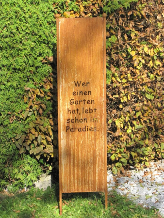 Edelrost Gartenschild Paradies