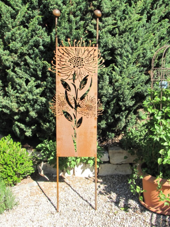 Edelrost Gartenschild Pusteblume