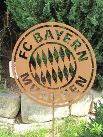 FC Bayern Edelrost Gartenstecker