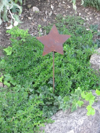 Gartenstecker Stern aus Edelrost, klein