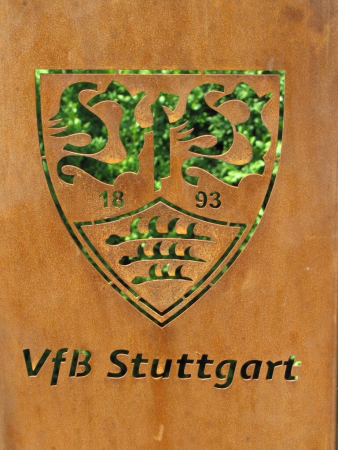 Preview: VFB Stuttgart Gartenstele in Edelrost