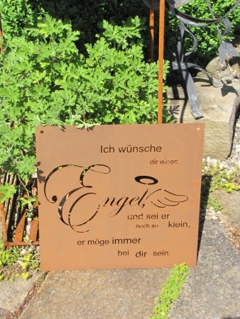 Edelrost Gedichttafel Engel