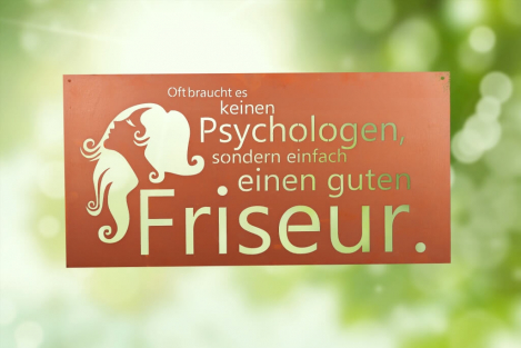 Edelrost Gedichttafel Friseur