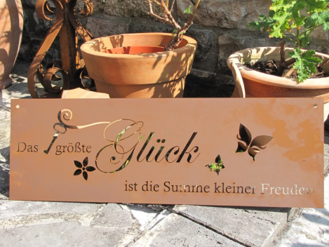Edelrost Gedichttafel Glück