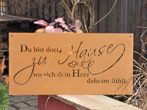 Preview: Edelrost Gedichttafel "Heimat"