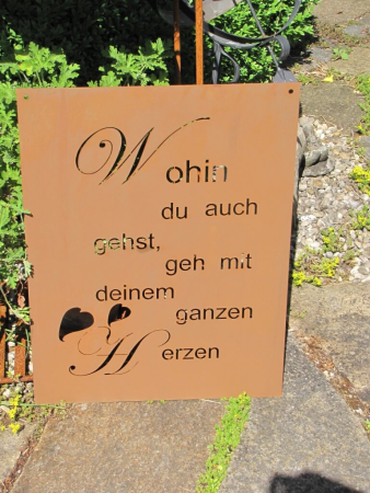 Edelrost Gedichttafel Herz
