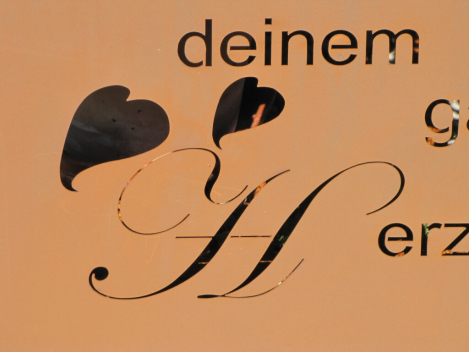 Edelrost Gedichttafel Herz