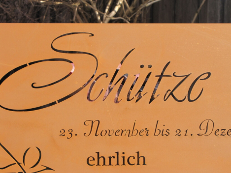 Preview: Edelrost Sternzeichen Gedichttafel 