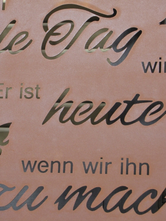 Edelrost Gedichttafel idealer Tag