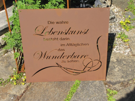 Edelrost Gedichttafel Lebenskunst