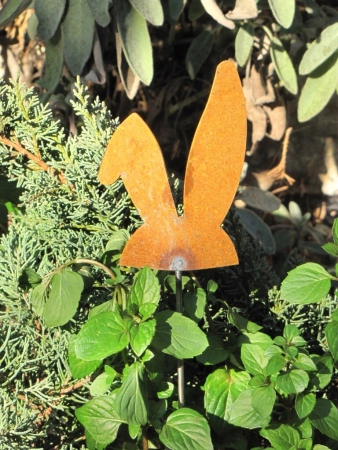 Edelrost Hasenohren zum Stecken mini
