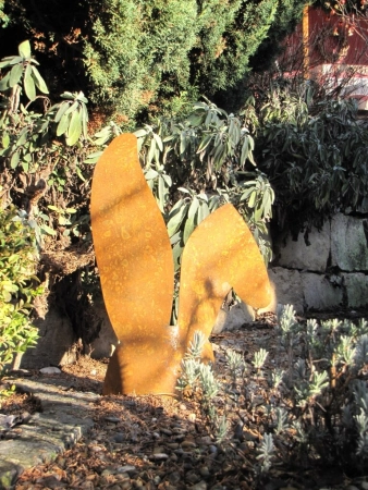 Edelrost Hasenohren zum Stellen 48 cm