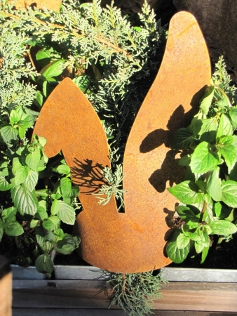 Edelrost Hasenohren zum Stellen 25 cm