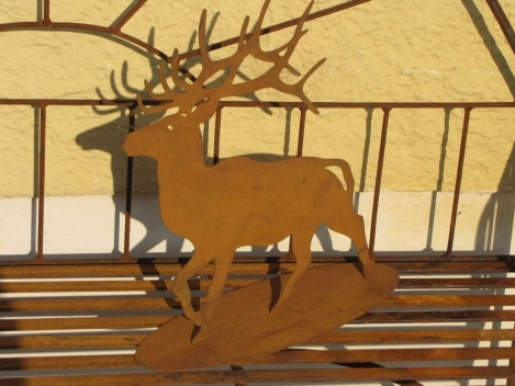 Edelrost Hirsch auf Platte 20 cm bis 38 cm