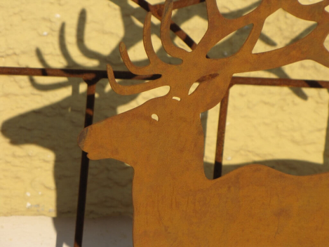 Preview: Edelrost Hirsch auf Platte 20 cm bis 38 cm