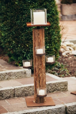 Edelrost Kerzenhalter Natur, rund, 2 Größen