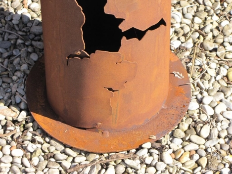 Rostsäule Messina rund aus Edelrost, 120 cm