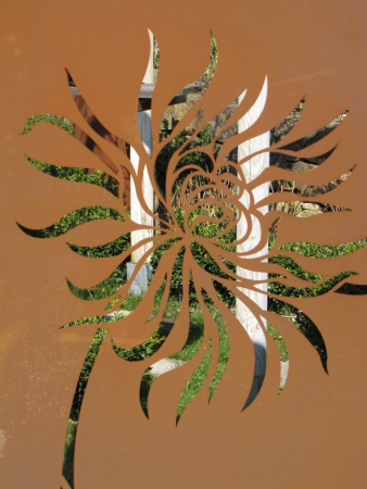 Preview: Edelrost Sichtschutzwand Löwenzahn