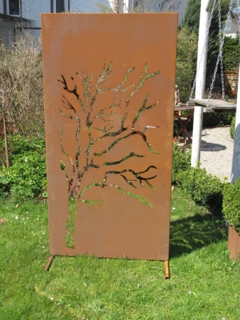 Edelrost Sichtschutzwand Weide
