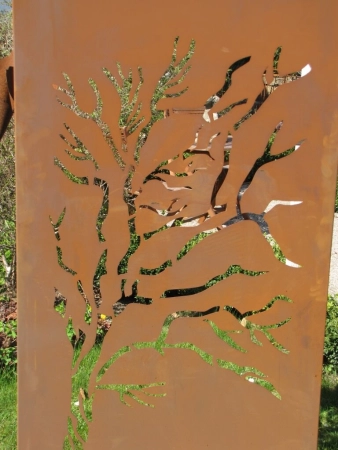 Edelrost Sichtschutzwand Weide
