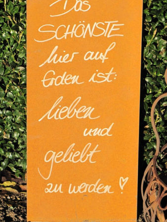 Edelrost Schild mit Herz Das Schönste auf Erden