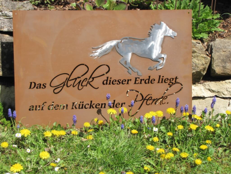 Edelrost Gedichttafel Pferdeglück