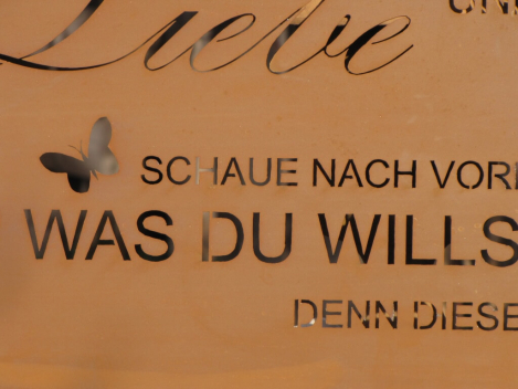 Edelrost Gedichttafel oder Spruchschild Glaube an Wunder...