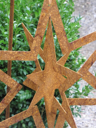 Preview: Edelrost Stern 3D zum Hängen 25 cm