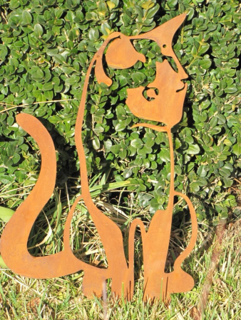 Edelrost Wandbild Katze