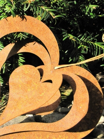 Windspiel Herz zum Drehen aus Edelrost