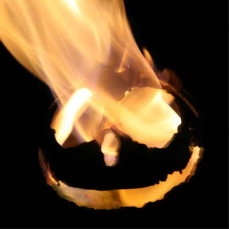 Preview: Edelstahl Gartenstecker Feuerfratze lachend