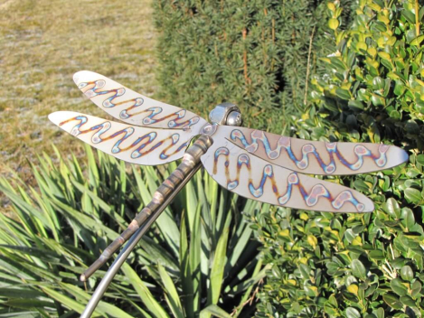 Edelstahl Gartenstecker Libelle 150 cm