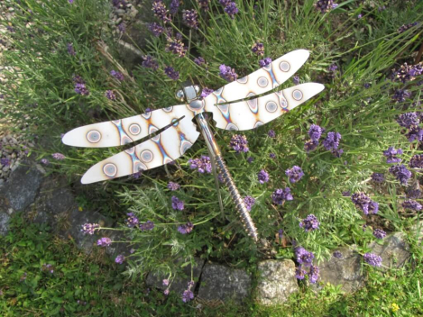 Edelstahl Gartenstecker Libelle