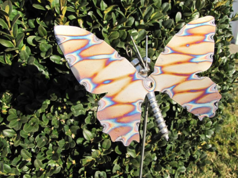 Edelstahl Gartenstecker Schmetterling 75 cm
