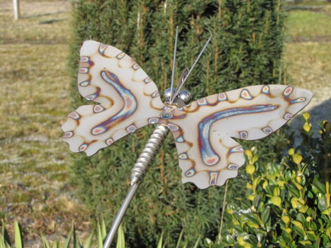 Edelstahl Gartenstecker Schmetterling 150 cm