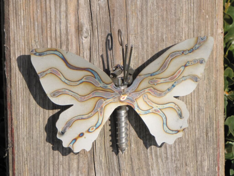 Edelstahl Schmetterling zum Hängen, 15 cm