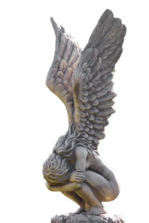 Preview: hockende Engelsfrau Rachel aus Steinguss, 114 cm