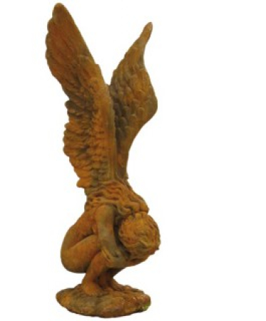 Preview: hockende Engelsfrau Rachel aus Steinguss, 70 cm