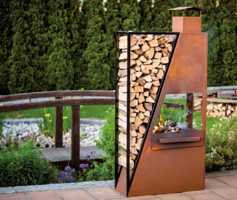 Kaminofen Barbeque aus Edelrost