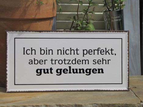 Shabby Chic Metallspruchschild Perfekt