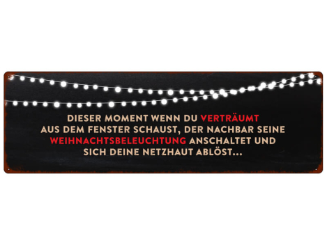 Shabby Chic Metallspruchschild Weihnachtsbeleuchtung
