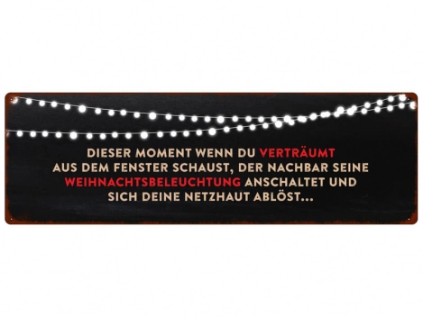 Shabby Chic Metallspruchschild Weihnachtsbeleuchtung