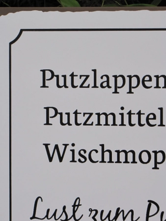 Shabby Chic Metallspruchschild Lust zum Putzen