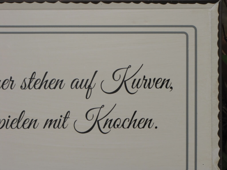 Shabby Chic Metallspruchschild Männer Kurven