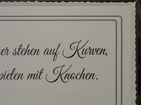 Shabby Chic Metallspruchschild Männer Kurven