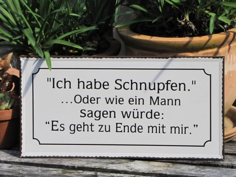 Shabby Chic Metallspruchschild Schnupfen